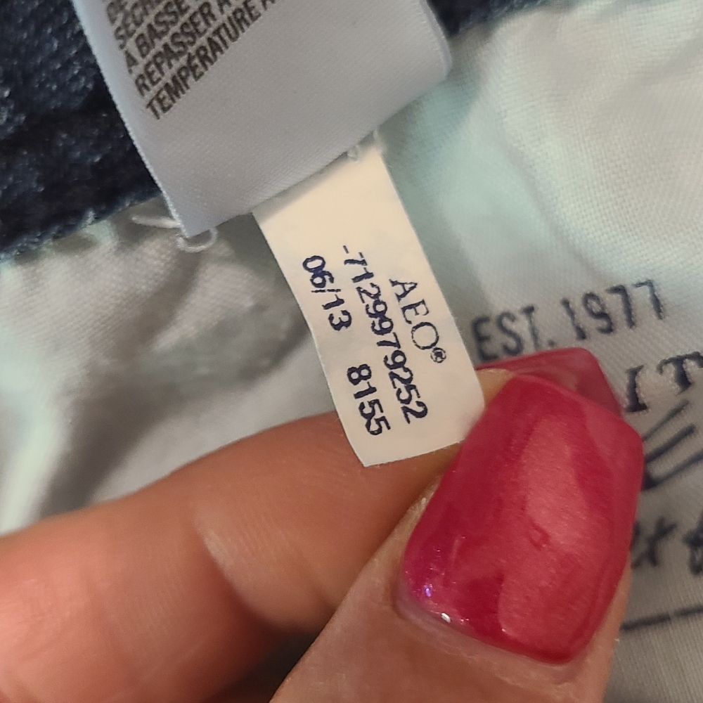 American Eagle Stretch Kick Boot Blue Denim Jeans Women’s Size 10 Long 2013 - Picture 7 of 12